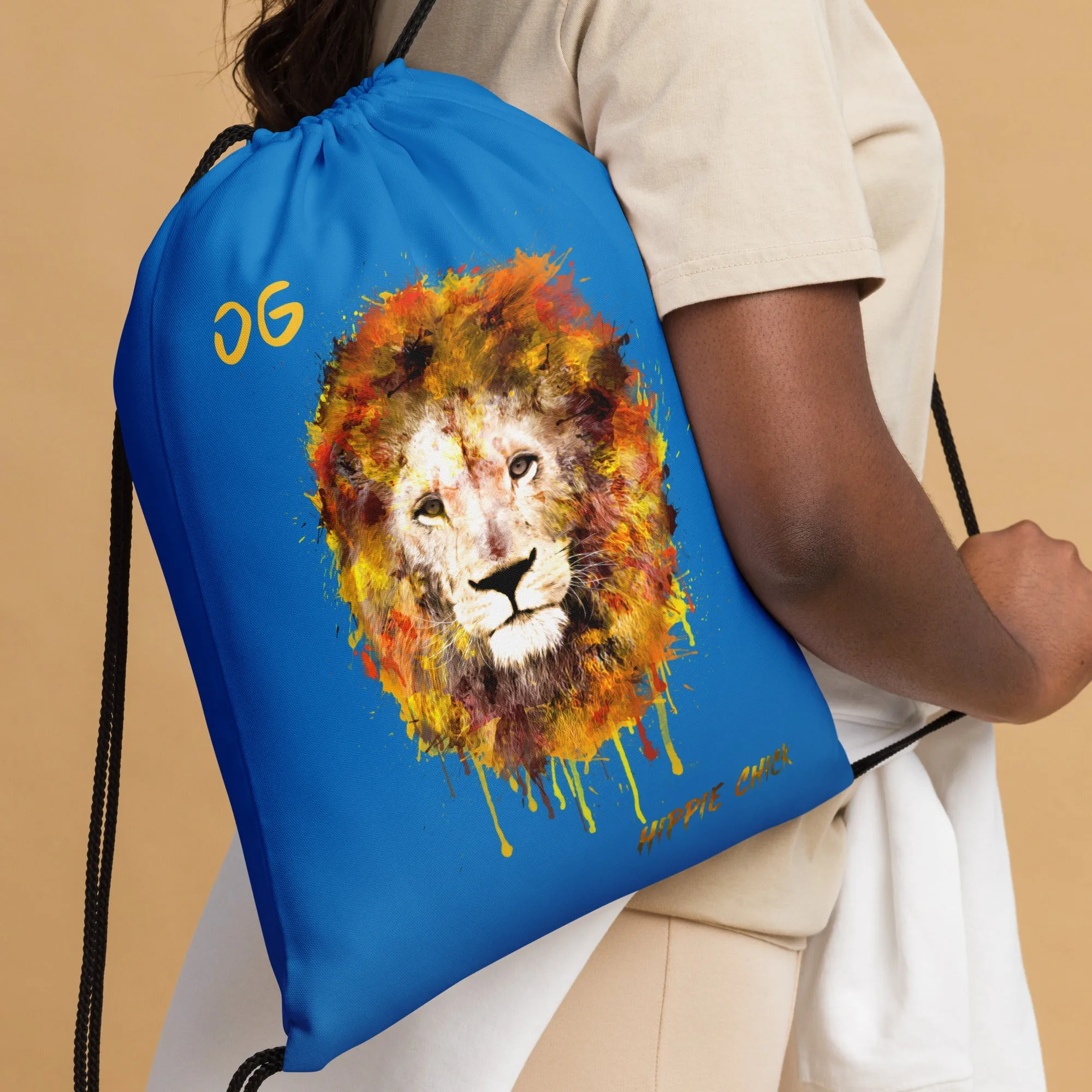 Blue Drawstring Bag