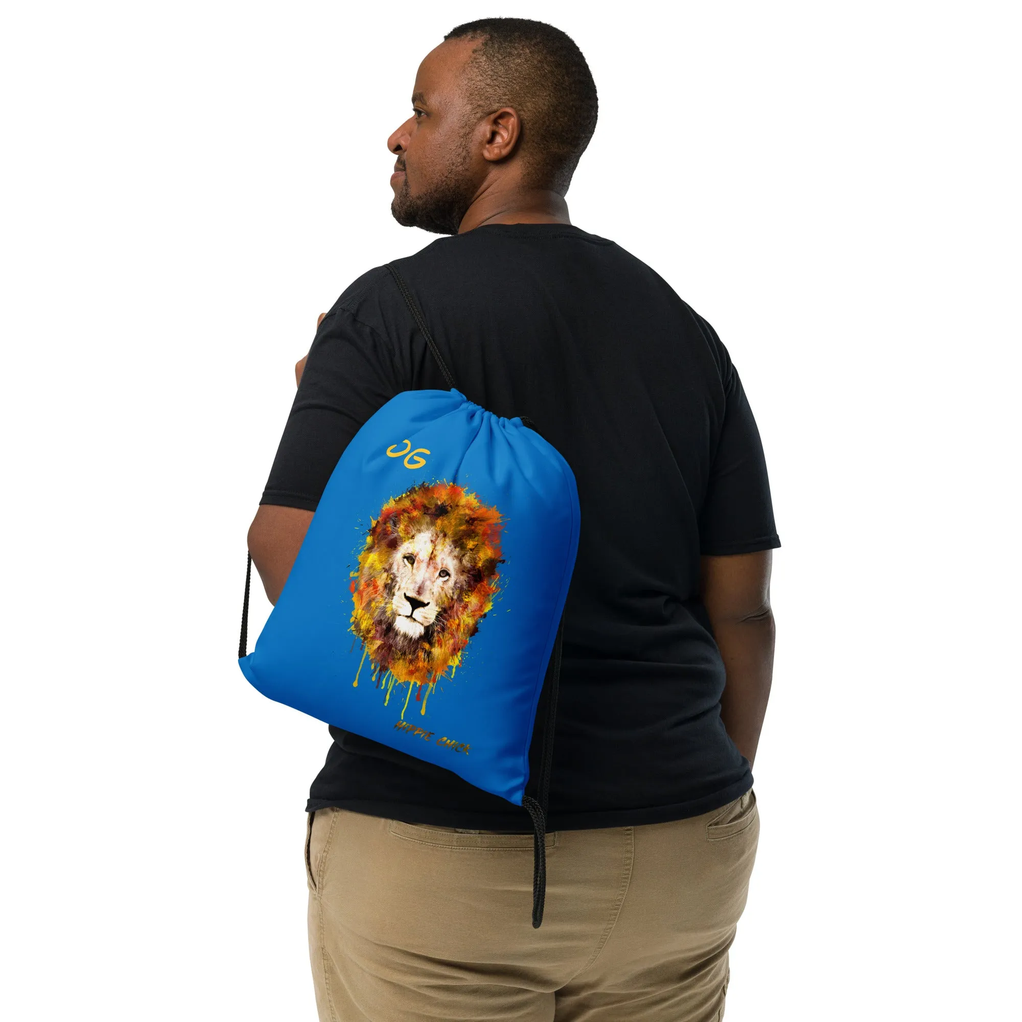 Blue Drawstring Bag