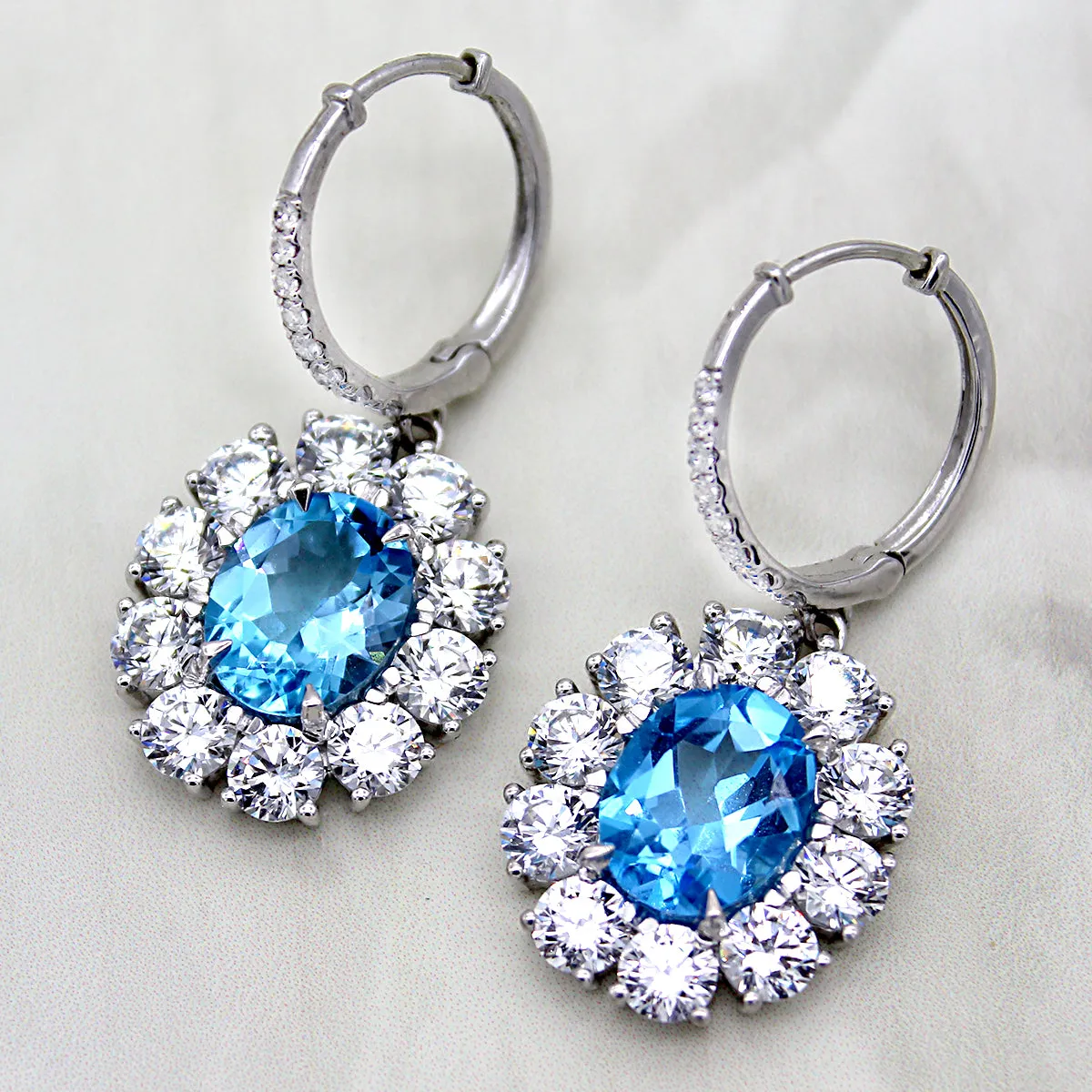 Blue Topaz Dangle Earrings