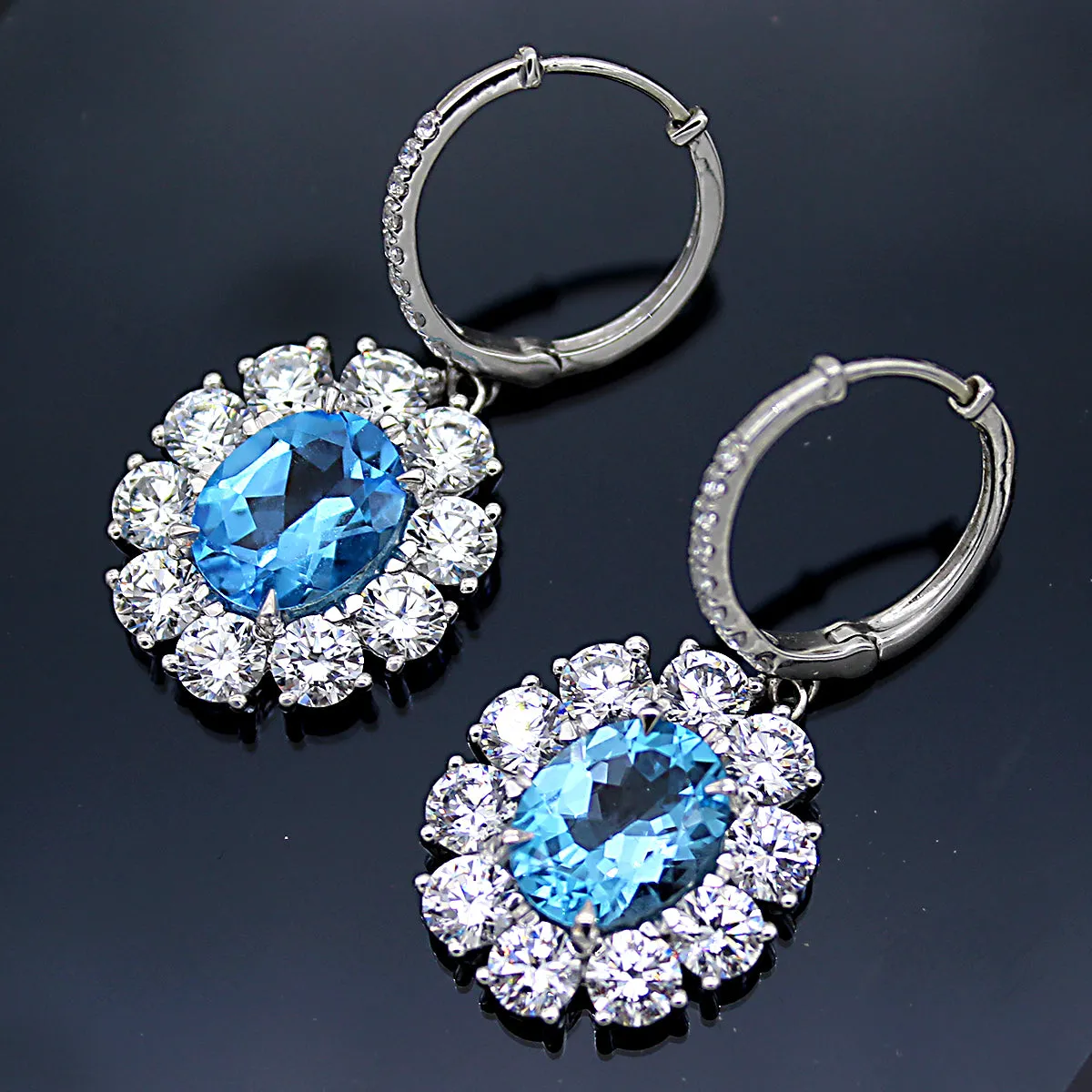 Blue Topaz Dangle Earrings