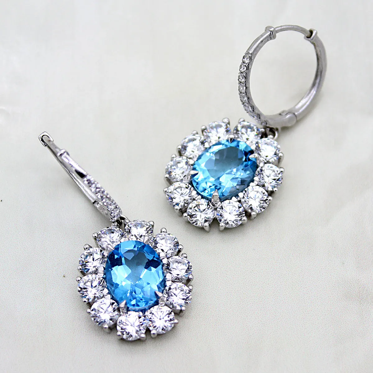 Blue Topaz Dangle Earrings