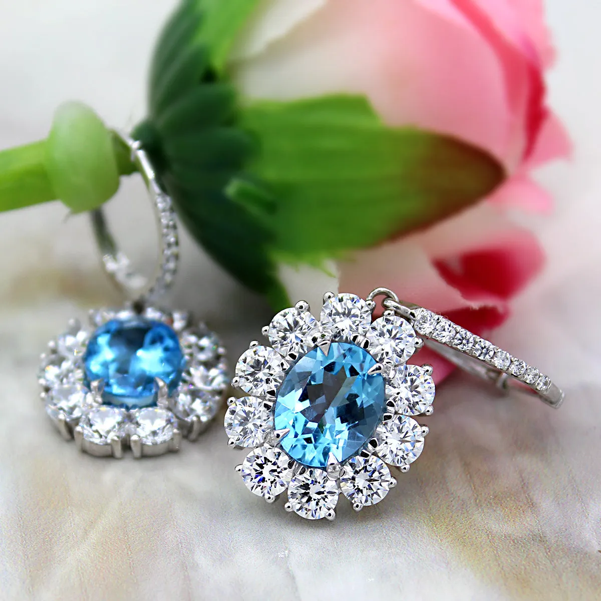 Blue Topaz Dangle Earrings