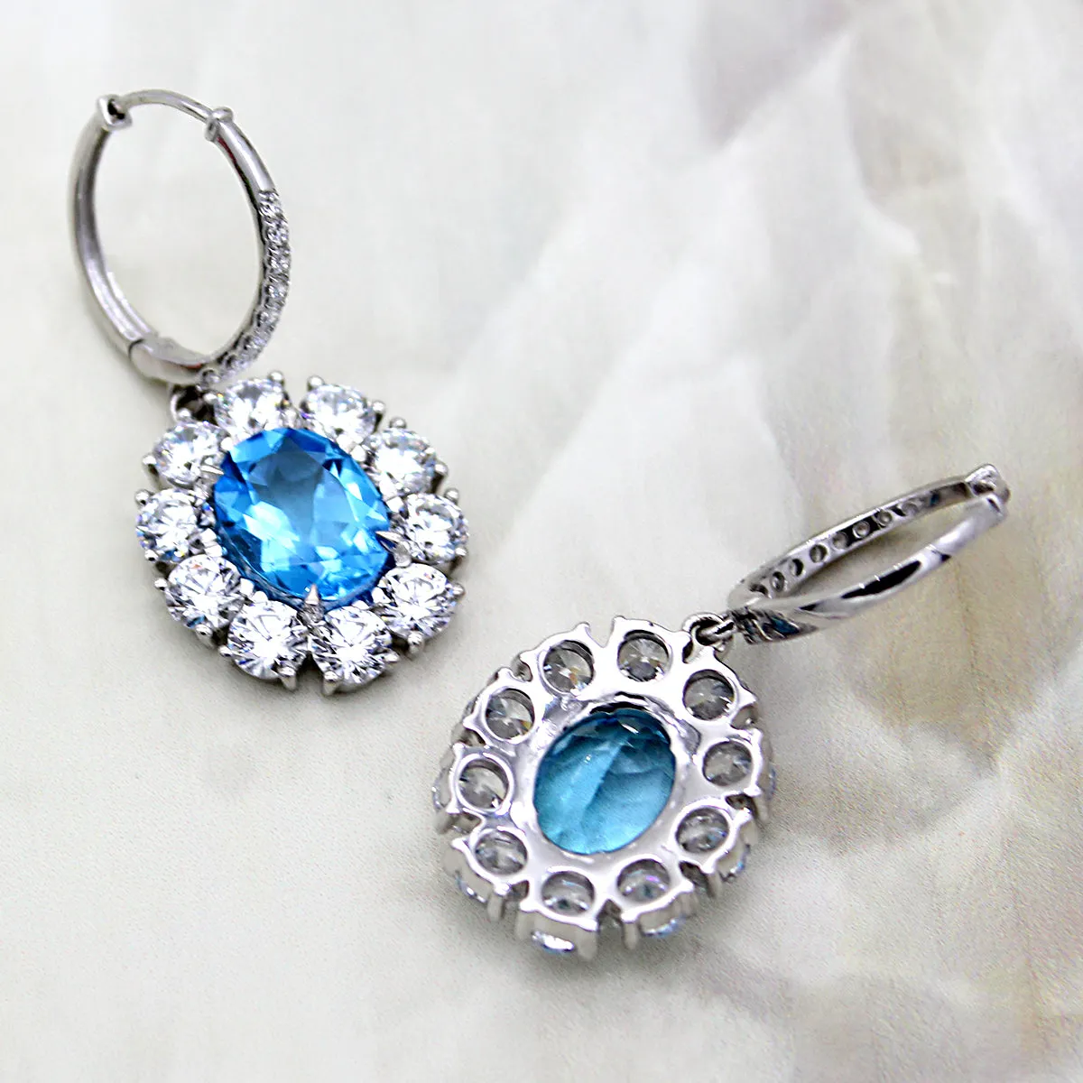 Blue Topaz Dangle Earrings
