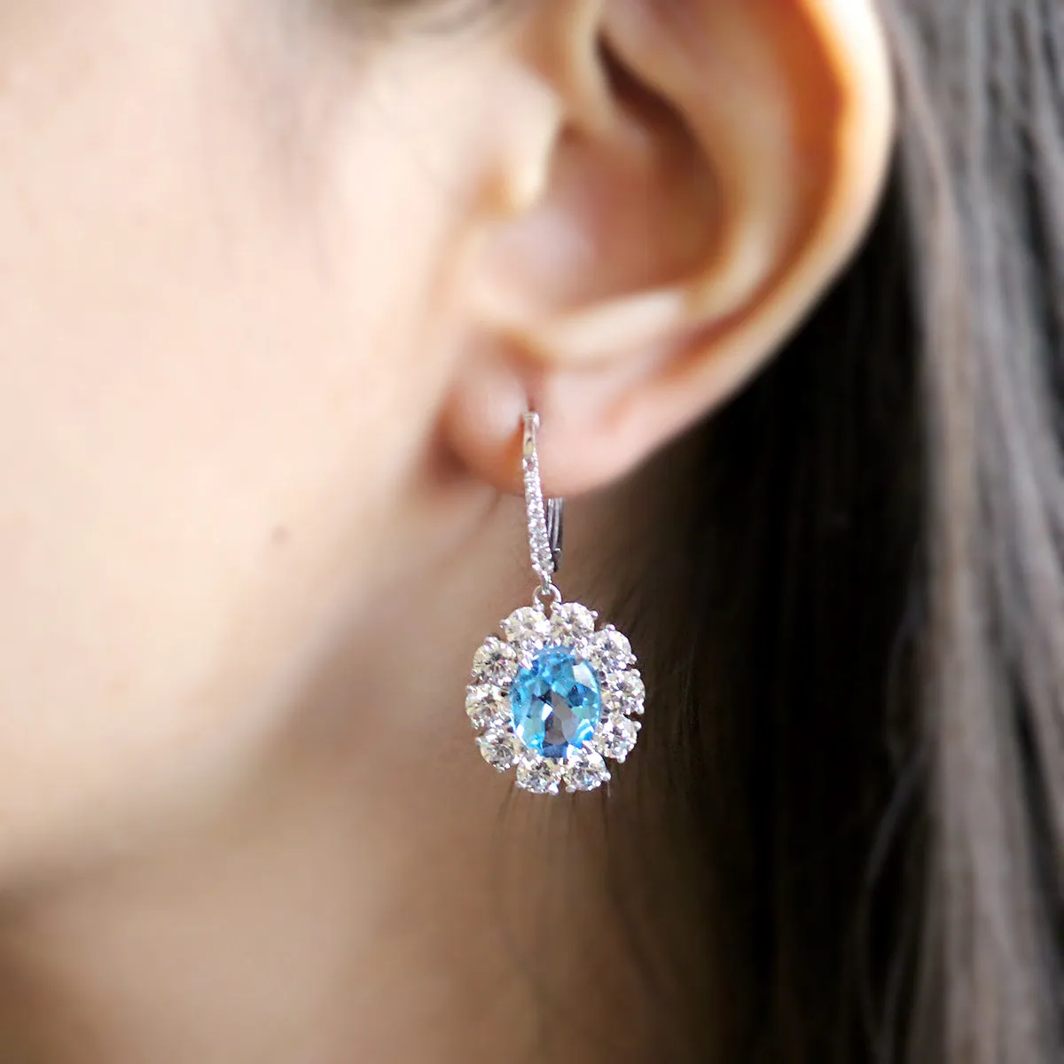 Blue Topaz Dangle Earrings