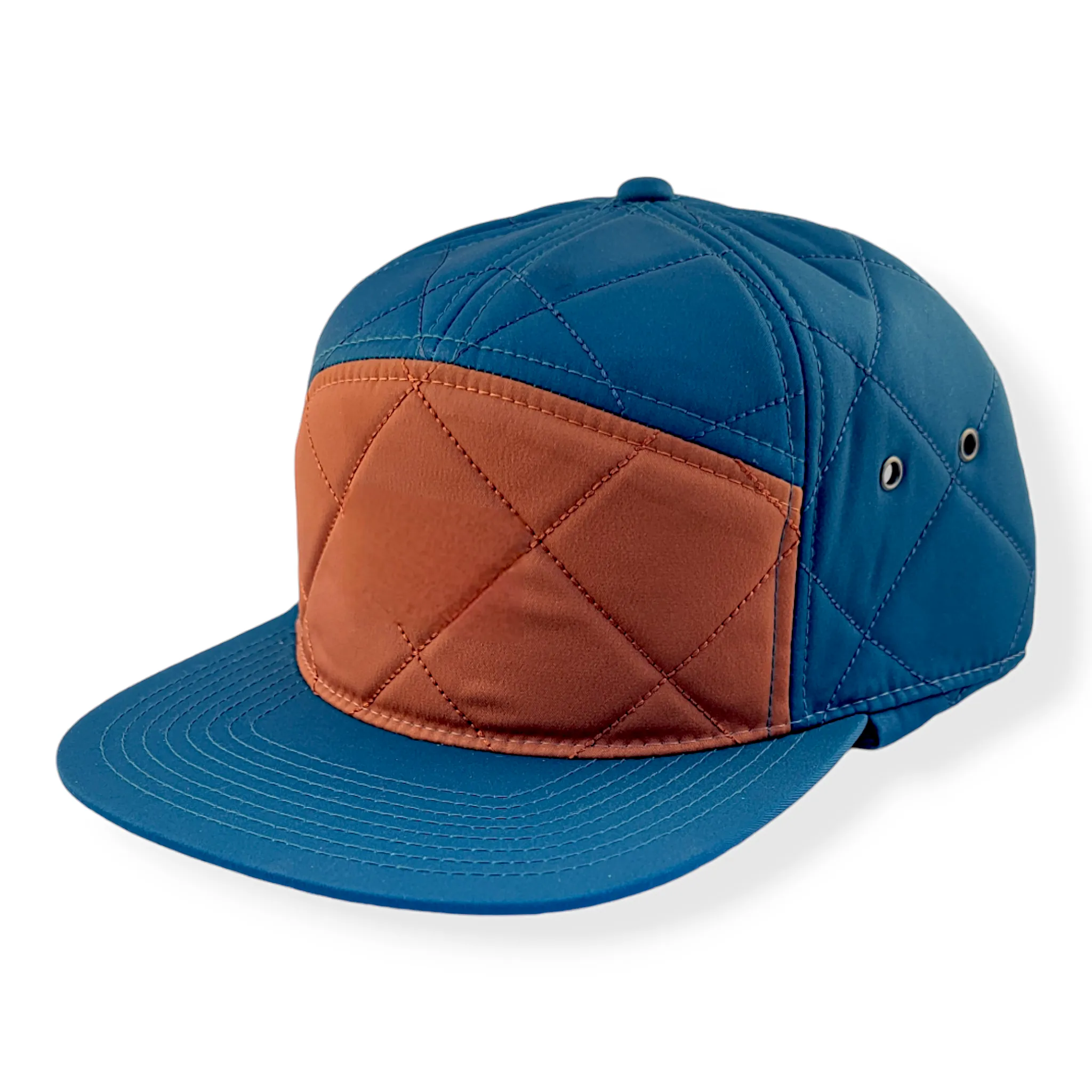 Bonfire Diamond Quilt & Corduroy Rust & Blue Performance Hat