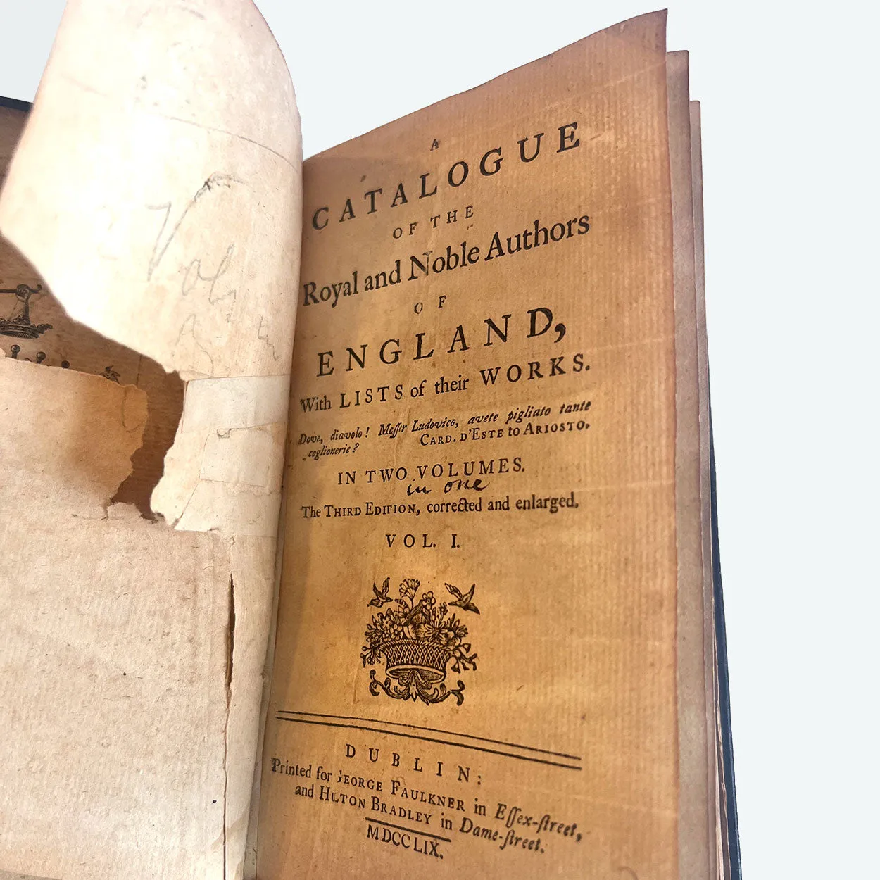 Book: A Catalogue of the Royal and Noble Authors of England by Horace Walpole