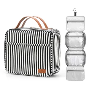 Bosidu Hanging Travel Toiletry Bag, Large Capacity Cosmetic Travel Toiletry Organizer for Women with 4 Compartments & 1 Sturdy Hook, Perfect for Daily Use/Christmas