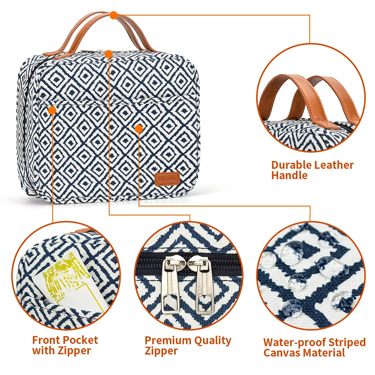 Bosidu Hanging Travel Toiletry Bag, Large Capacity Cosmetic Travel Toiletry Organizer for Women with 4 Compartments & 1 Sturdy Hook, Perfect for Daily Use/Valentines' Day