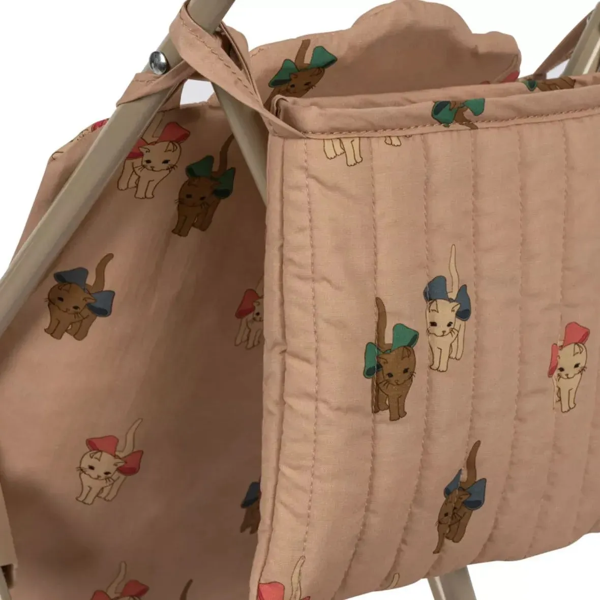 Bow Kitty Cotton Quilted Dolls Stroller