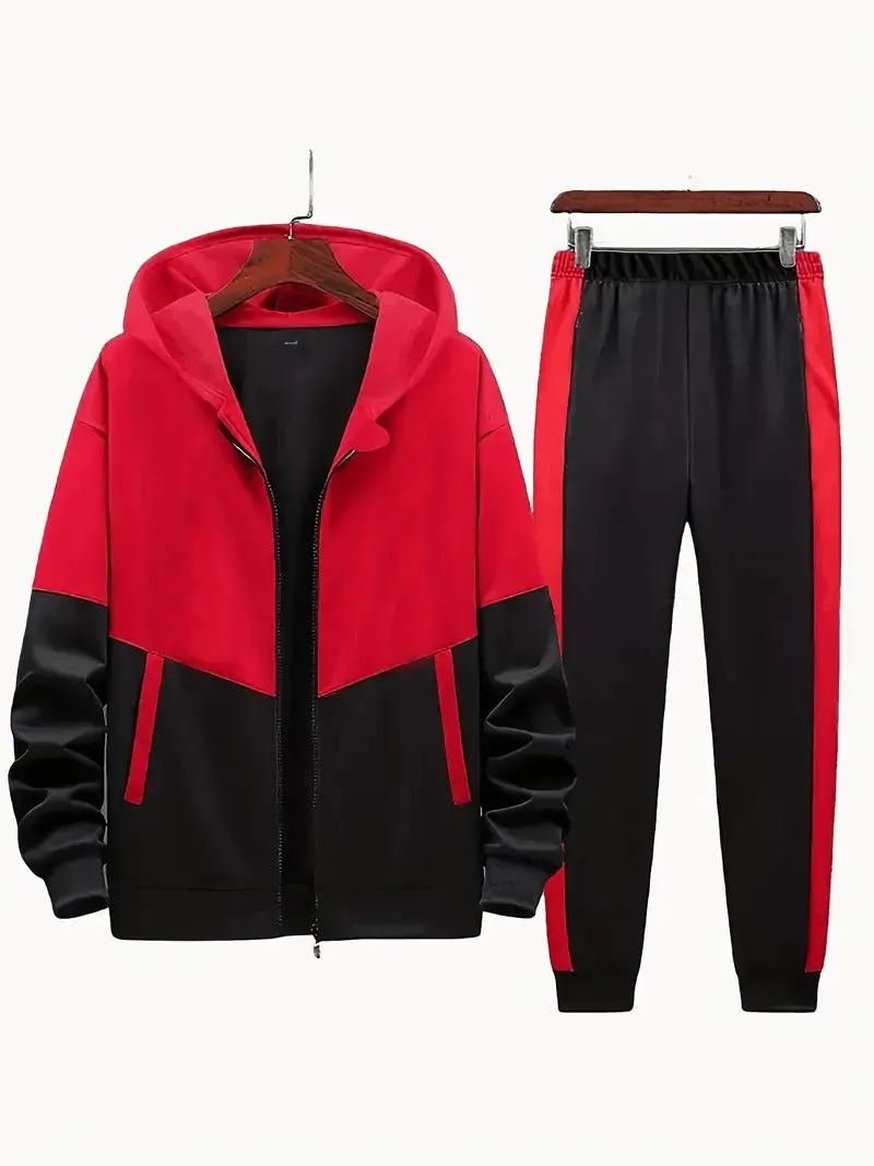 Boy's Hooded Zippered Tracksuit