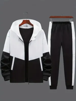 Boy's Hooded Zippered Tracksuit
