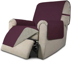 Brand new Easy-Going Recliner Sofa Slipcover Reversible, Water Resistant with Elastic Straps, (Recliner,Wine/Beige)