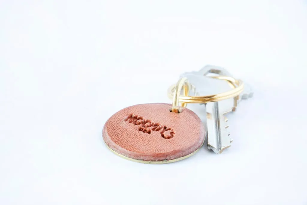 Brass & Leather Keychain