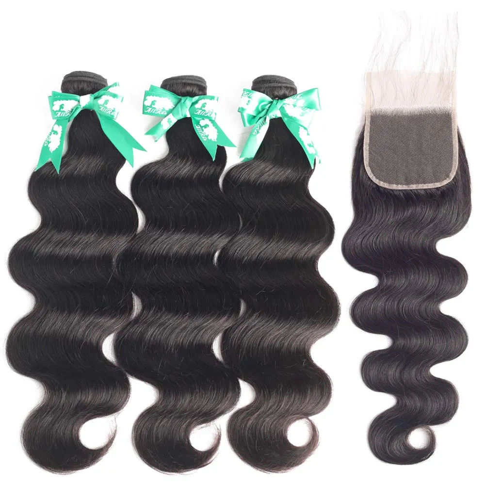 Brazilian Body Wave Hair Bundles With 6×6 Closure  MYLOCKME