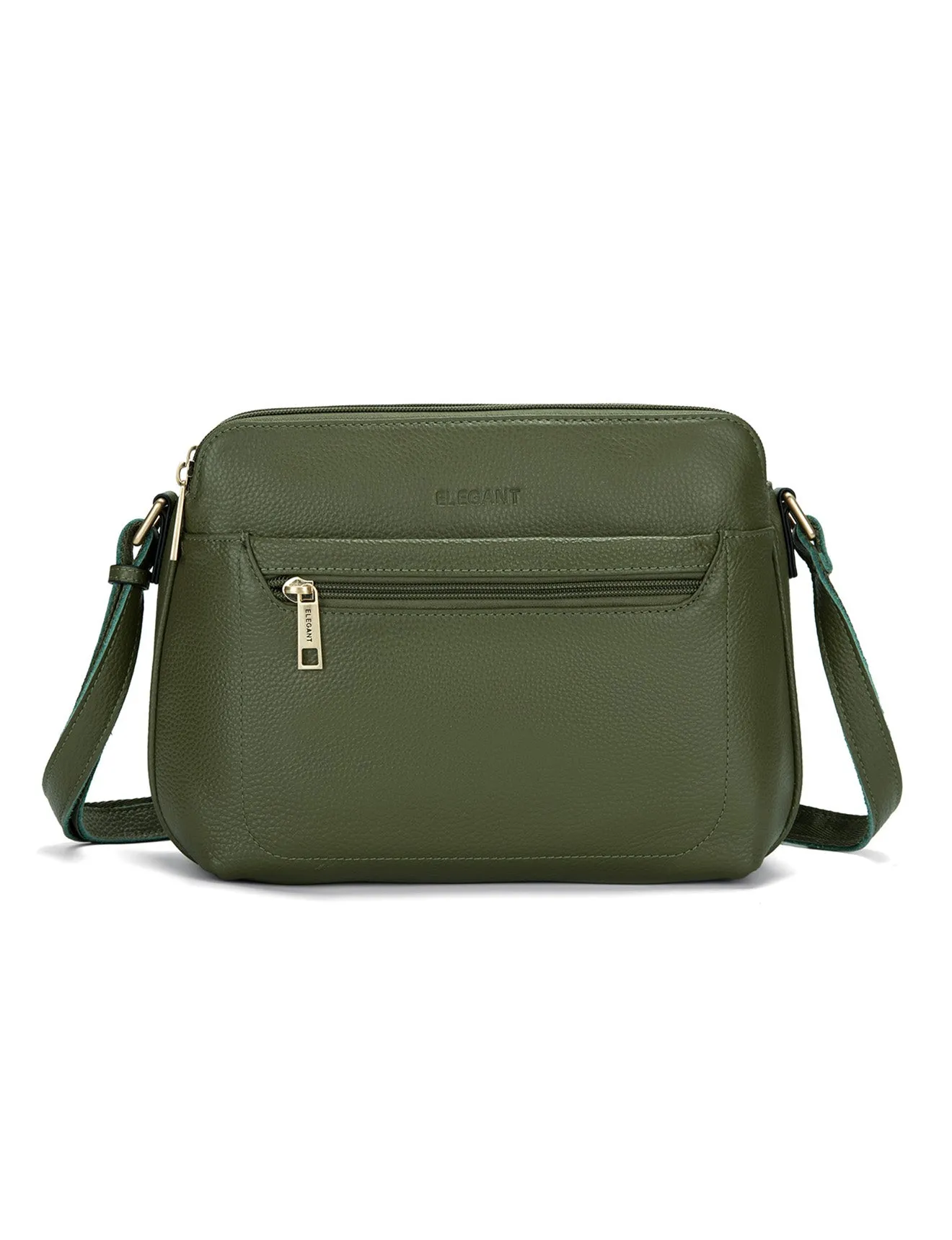 BROOKE TRIPLE COMPARTMENT LEATHER XBODY BAG-E1-0828-OLIVE-SALE