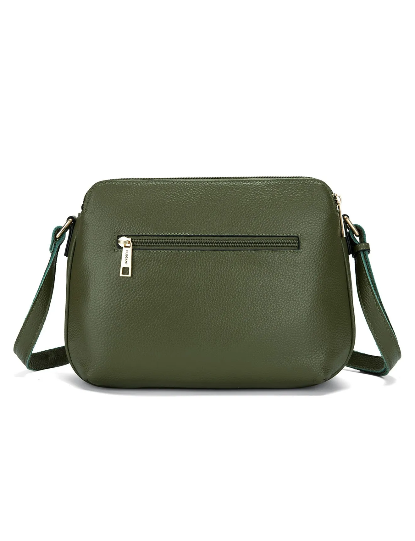 BROOKE TRIPLE COMPARTMENT LEATHER XBODY BAG-E1-0828-OLIVE-SALE