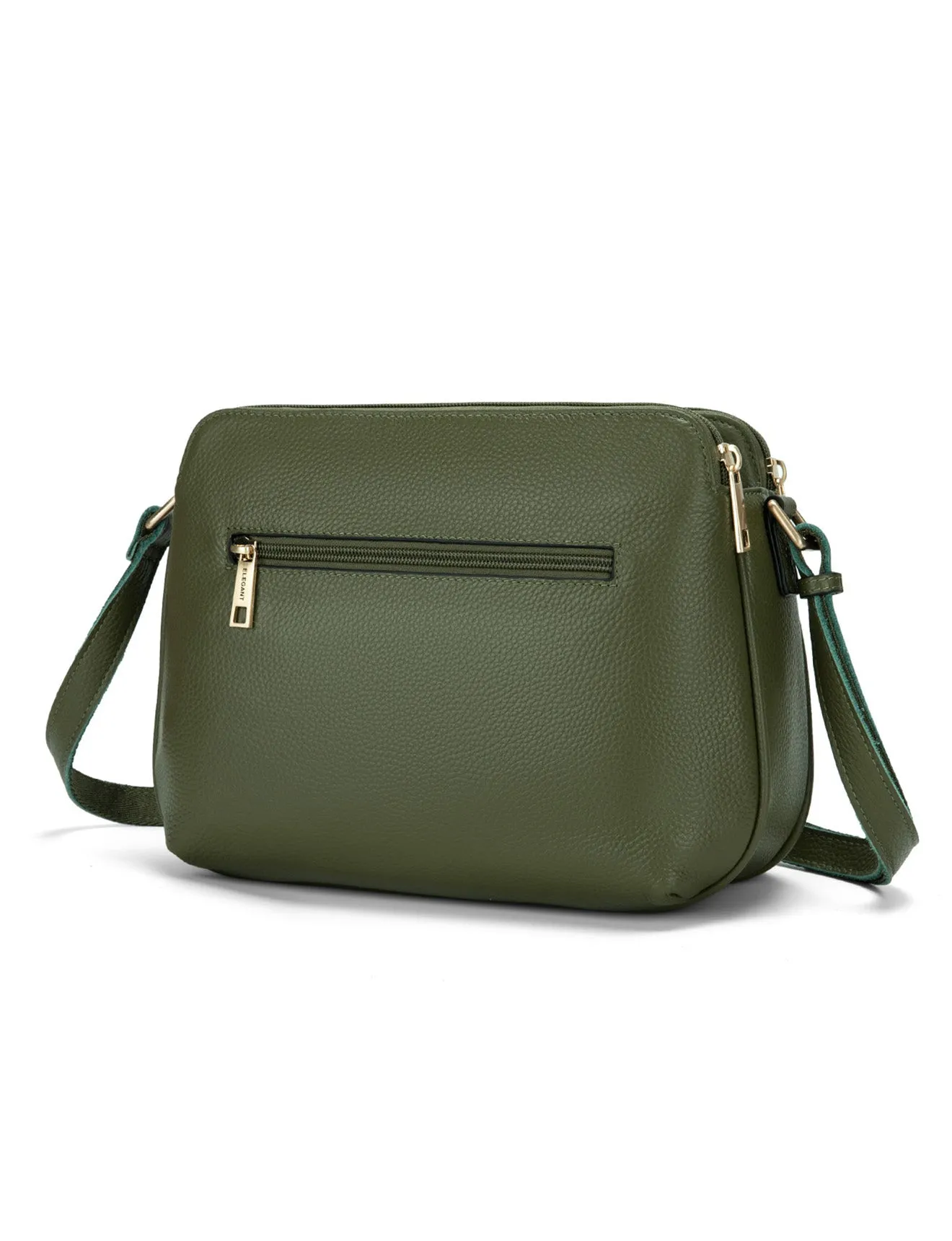 BROOKE TRIPLE COMPARTMENT LEATHER XBODY BAG-E1-0828-OLIVE-SALE
