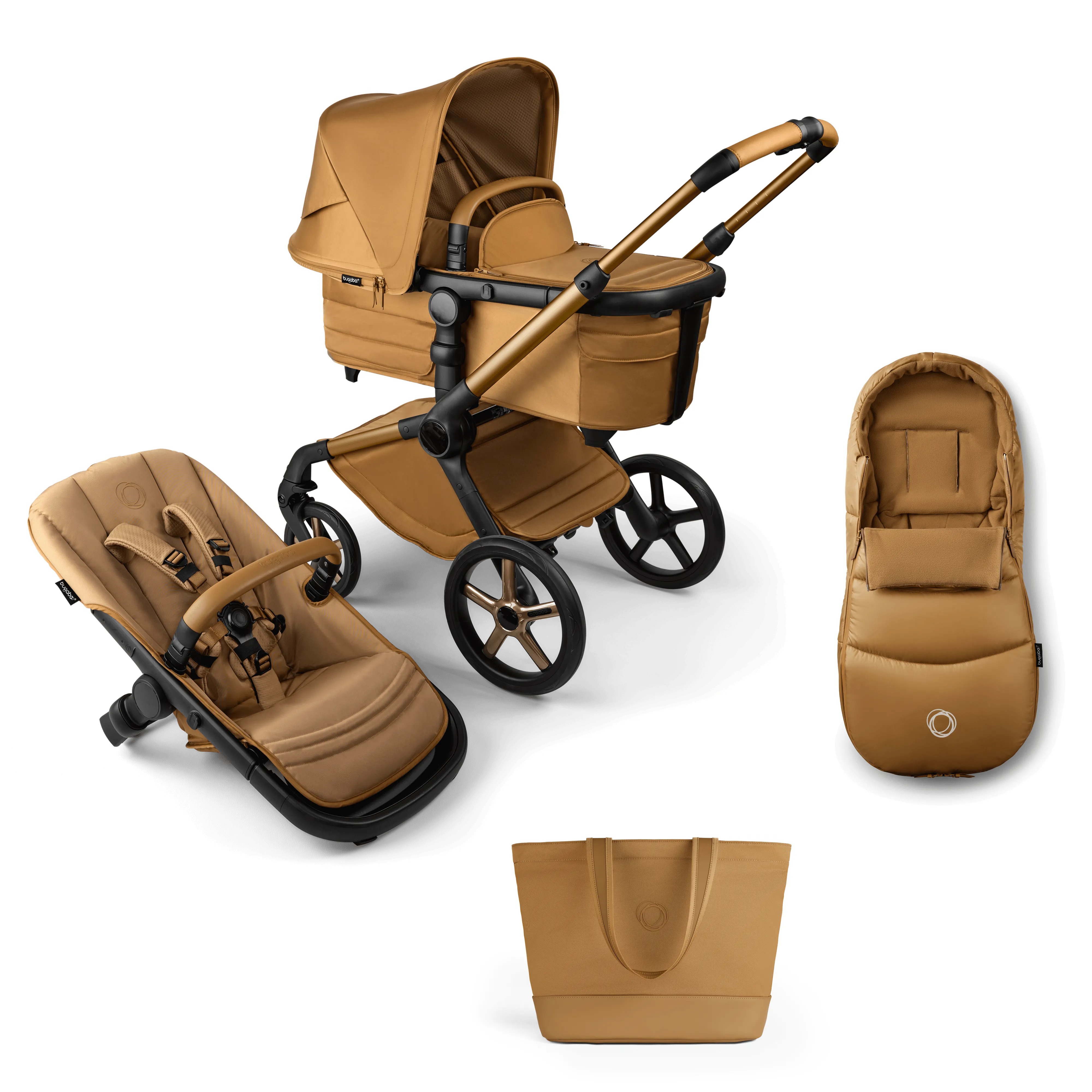 Bugaboo Fox 5 Essential Bundle, Noir Limited Edition - Amber Glow