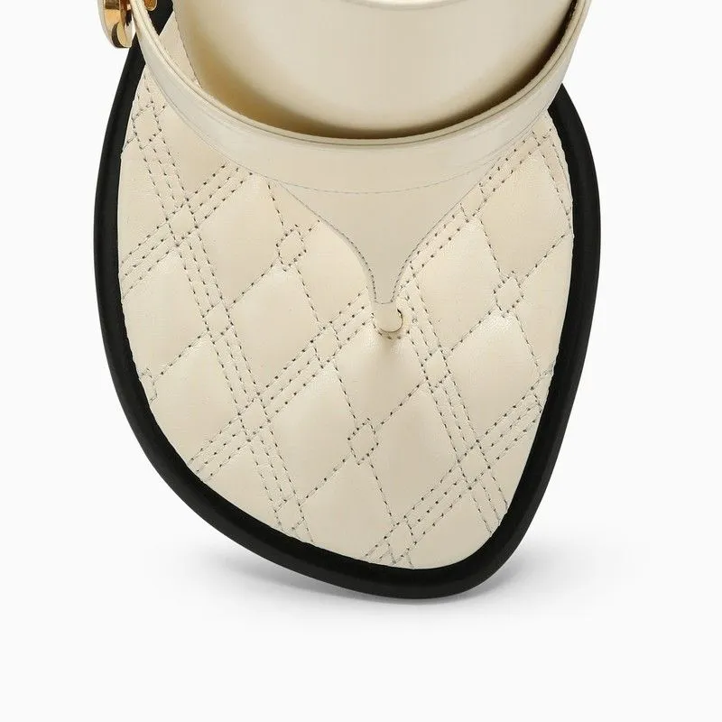 BURBERRY Mini Leather Heeled Thong Sandals