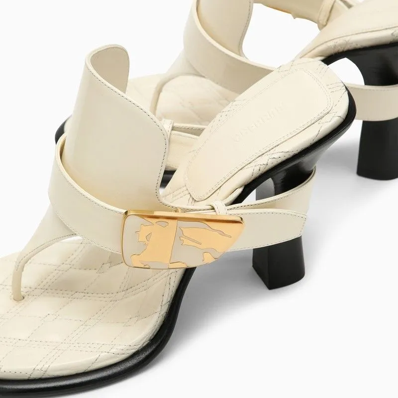 BURBERRY Mini Leather Heeled Thong Sandals