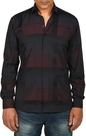 Burgundy & Black Soft Patterned Shirt