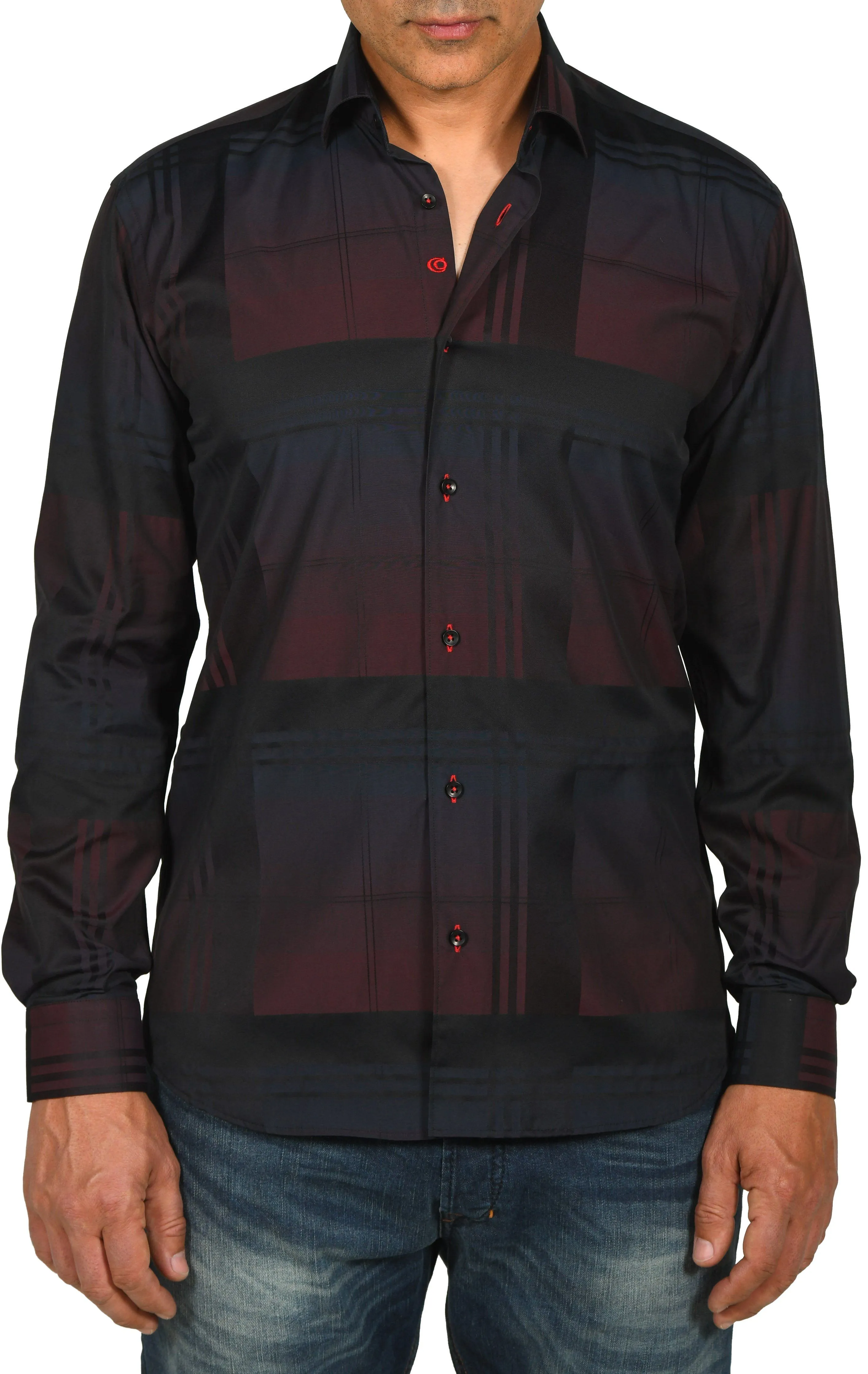 Burgundy & Black Soft Patterned Shirt