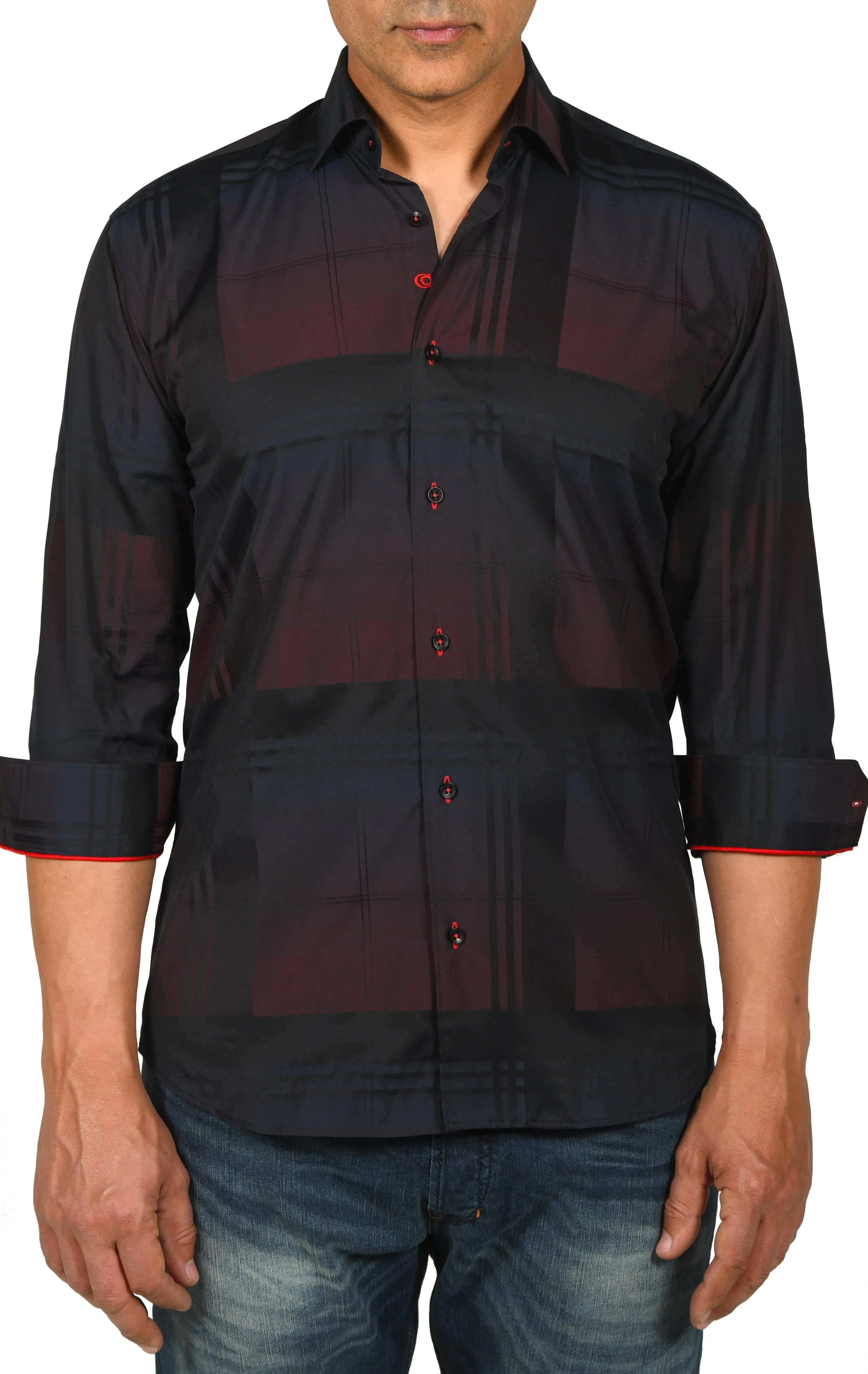 Burgundy & Black Soft Patterned Shirt