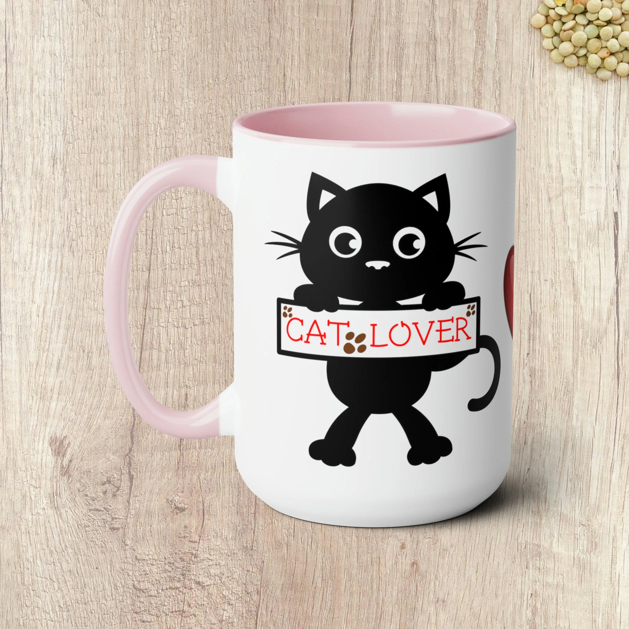 CAT LOVER - Two-Tone Coffee Mug - 15oz - 5 Color Options