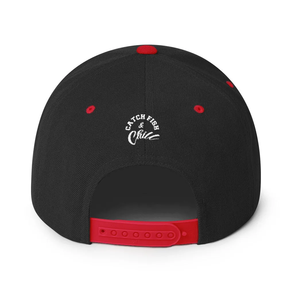 CATCH FISH & CHILL FISH WHISTLE FLAT BILL SNAP BACK
