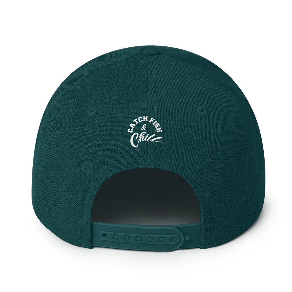 CATCH FISH & CHILL FISH WHISTLE FLAT BILL SNAP BACK