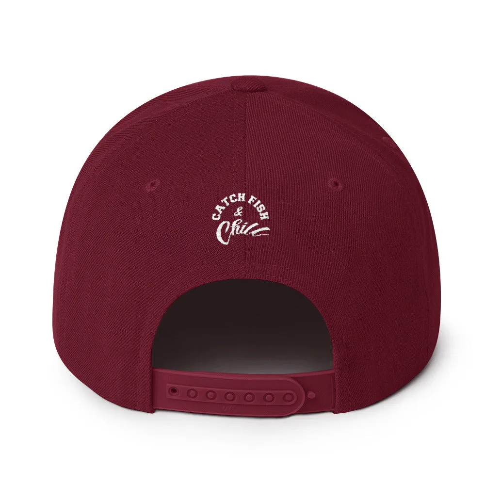 CATCH FISH & CHILL FISH WHISTLE FLAT BILL SNAP BACK