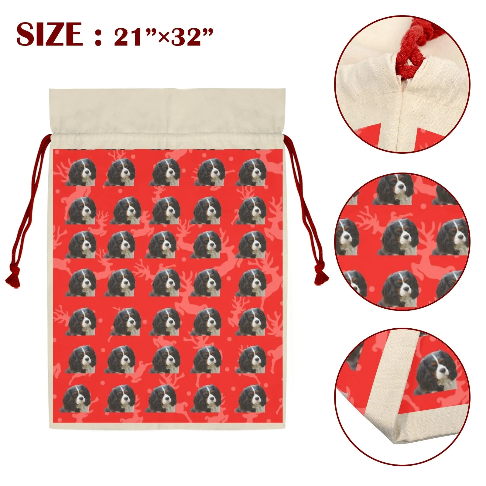 Cavalier Holiday Drawstring Bag
