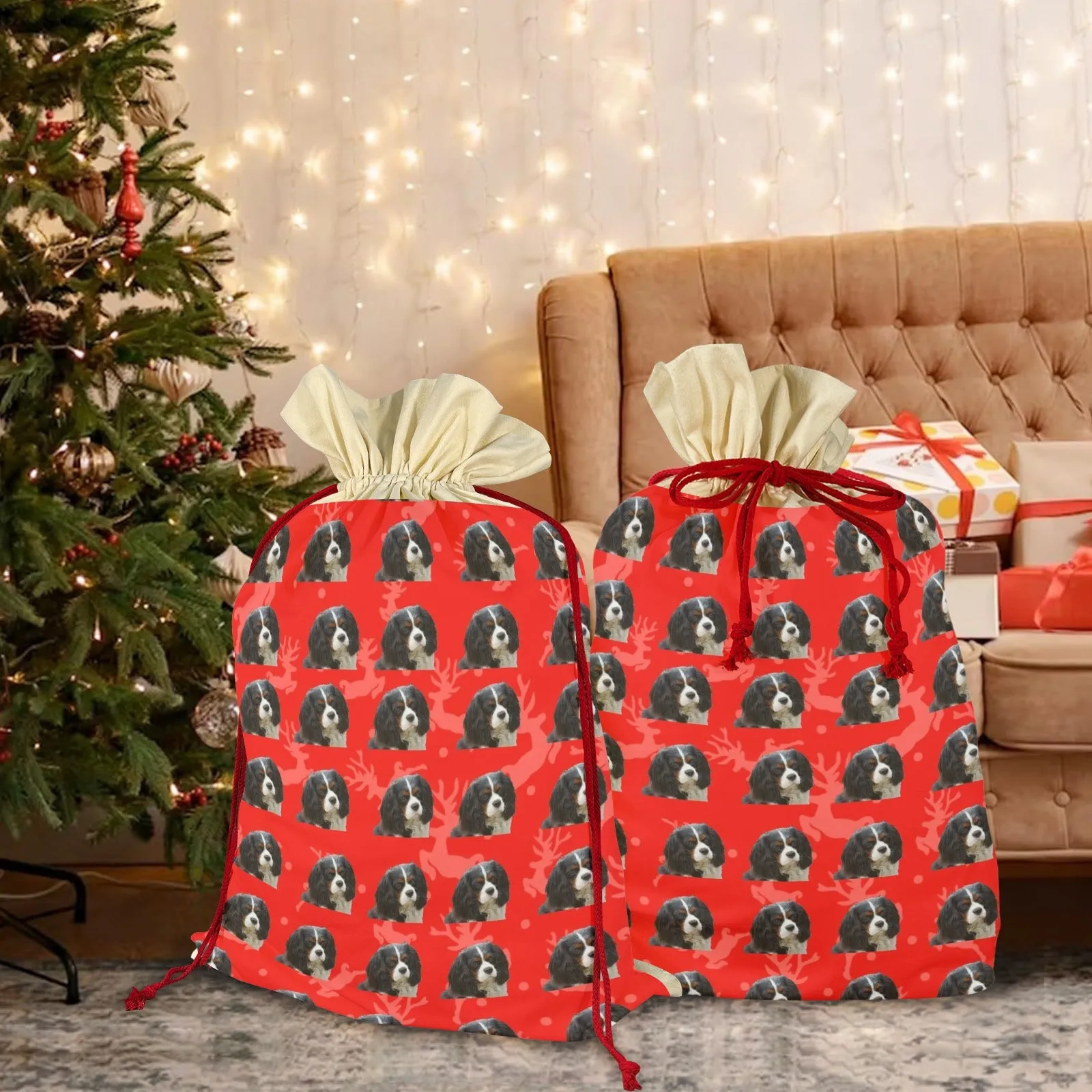 Cavalier Holiday Drawstring Bag