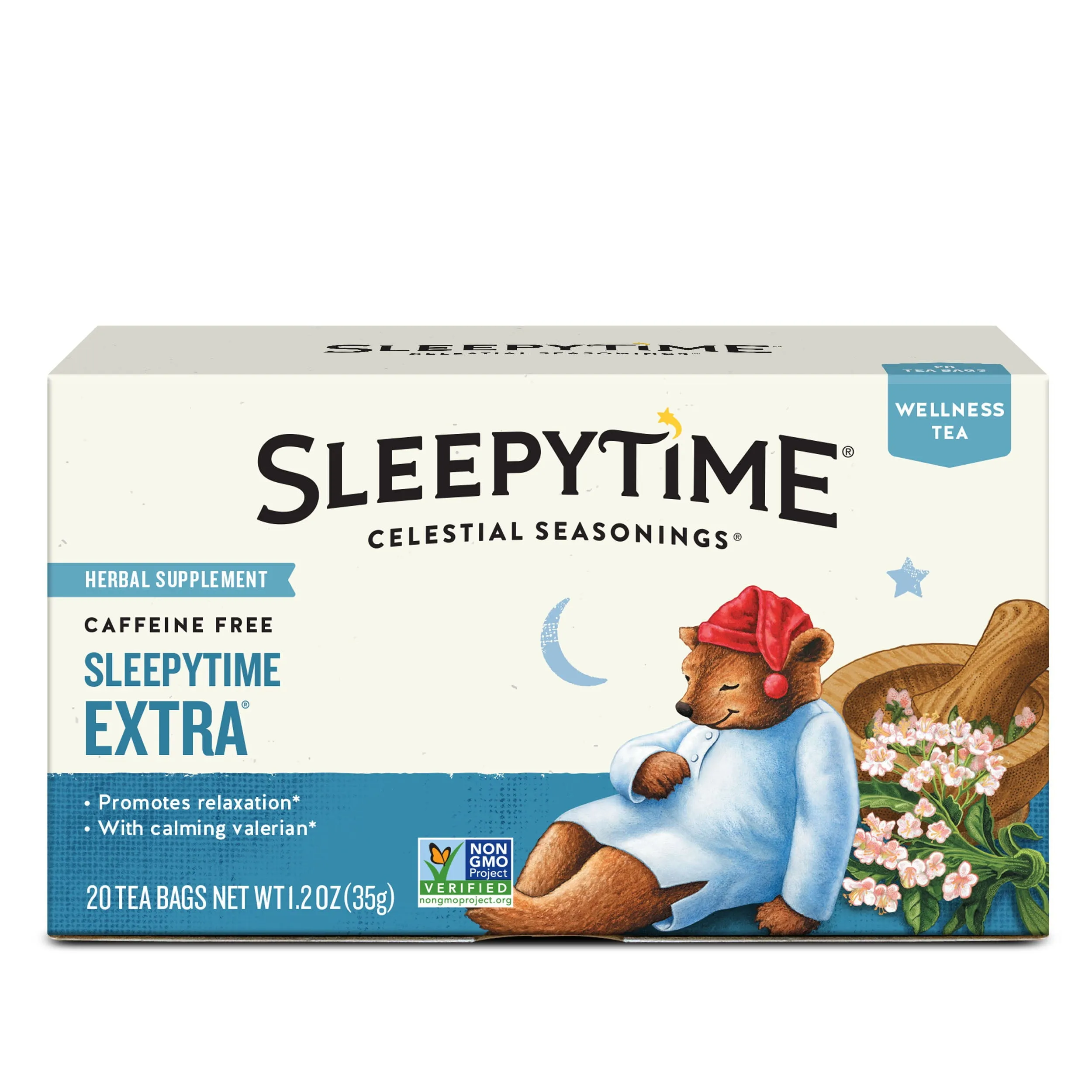 Celestial Seasonings Sleepytime Extra, Herbal Wellness Tea Bags, 20 Count NEW