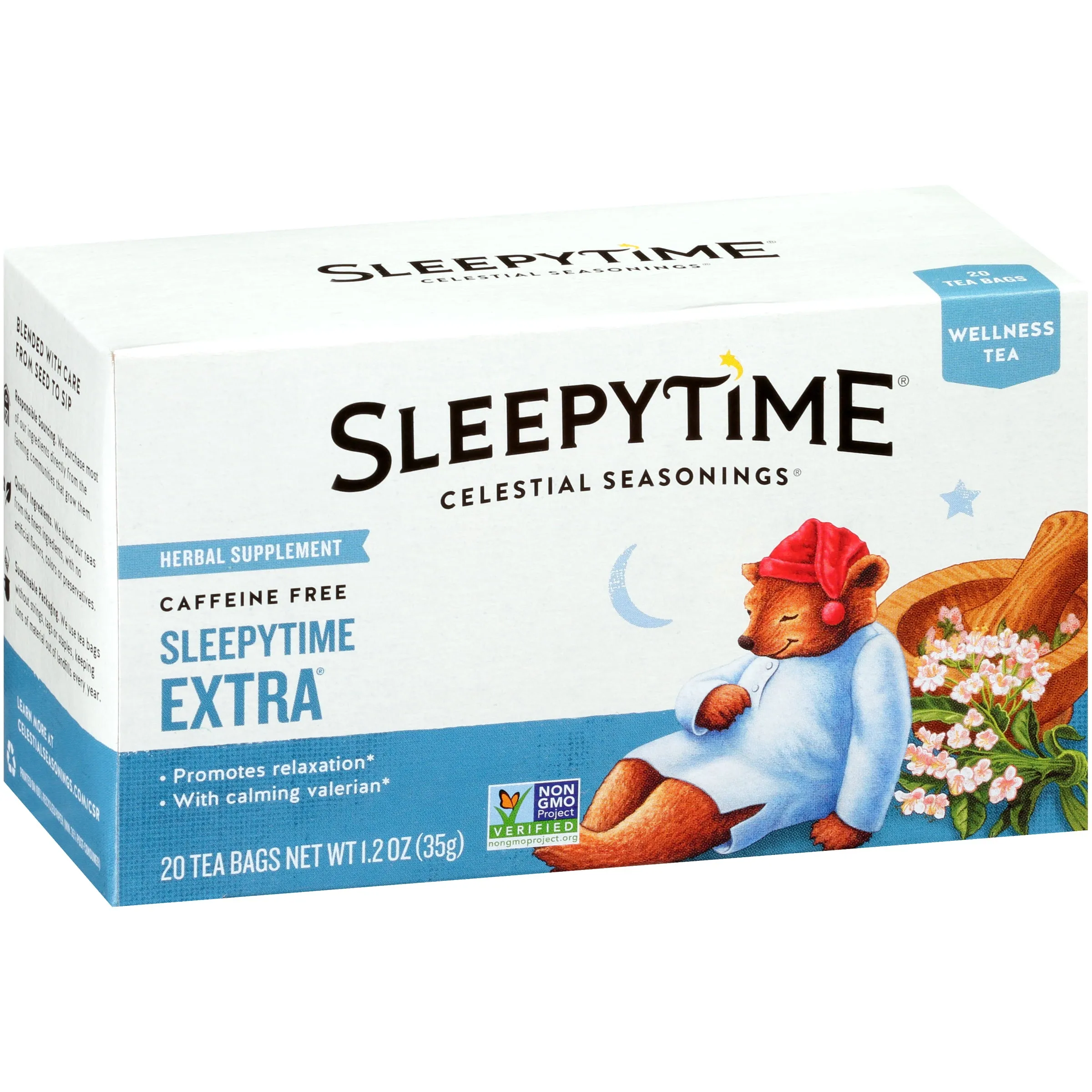 Celestial Seasonings Sleepytime Extra, Herbal Wellness Tea Bags, 20 Count NEW