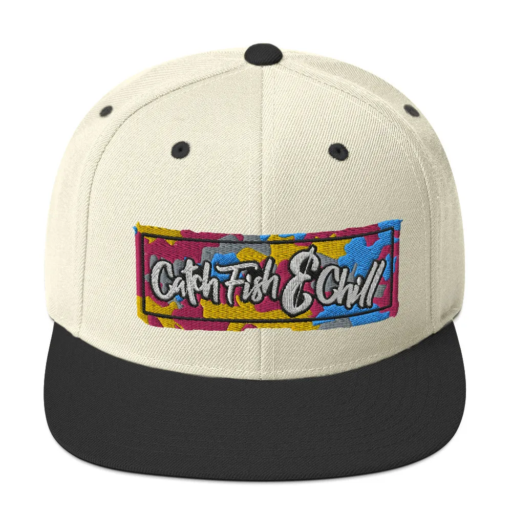 CF&C TROPIC CAM FLATBILL WOOL SNAPBACK
