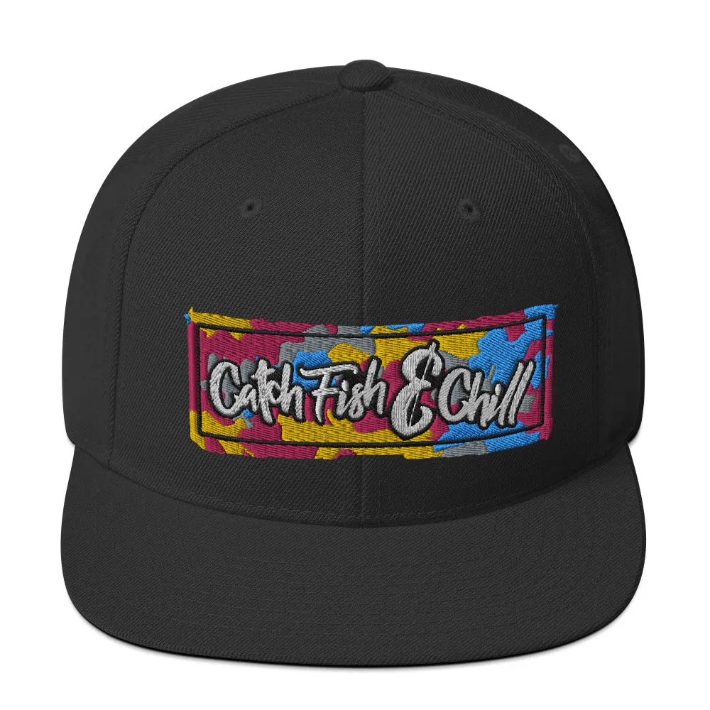 CF&C TROPIC CAM FLATBILL WOOL SNAPBACK