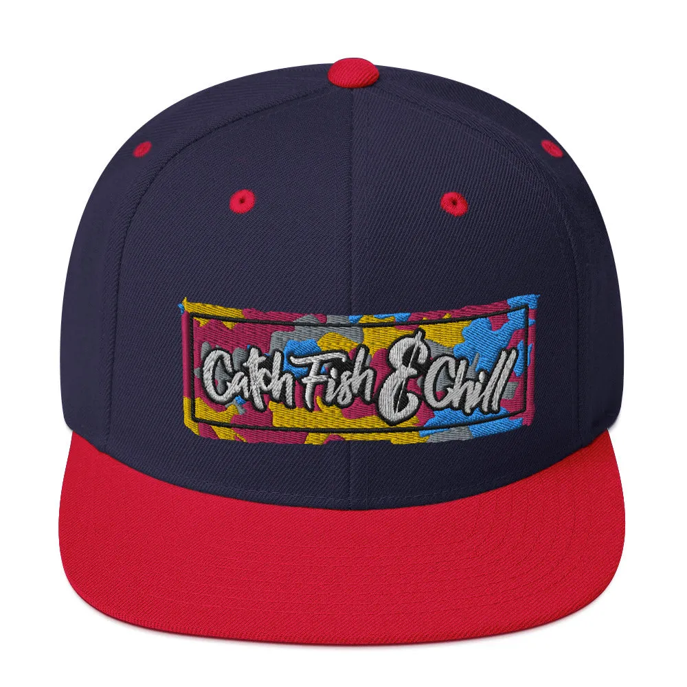 CF&C TROPIC CAM FLATBILL WOOL SNAPBACK