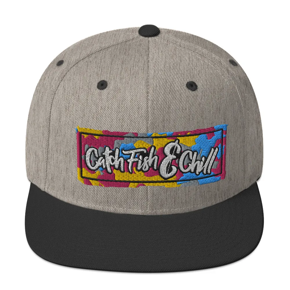 CF&C TROPIC CAM FLATBILL WOOL SNAPBACK