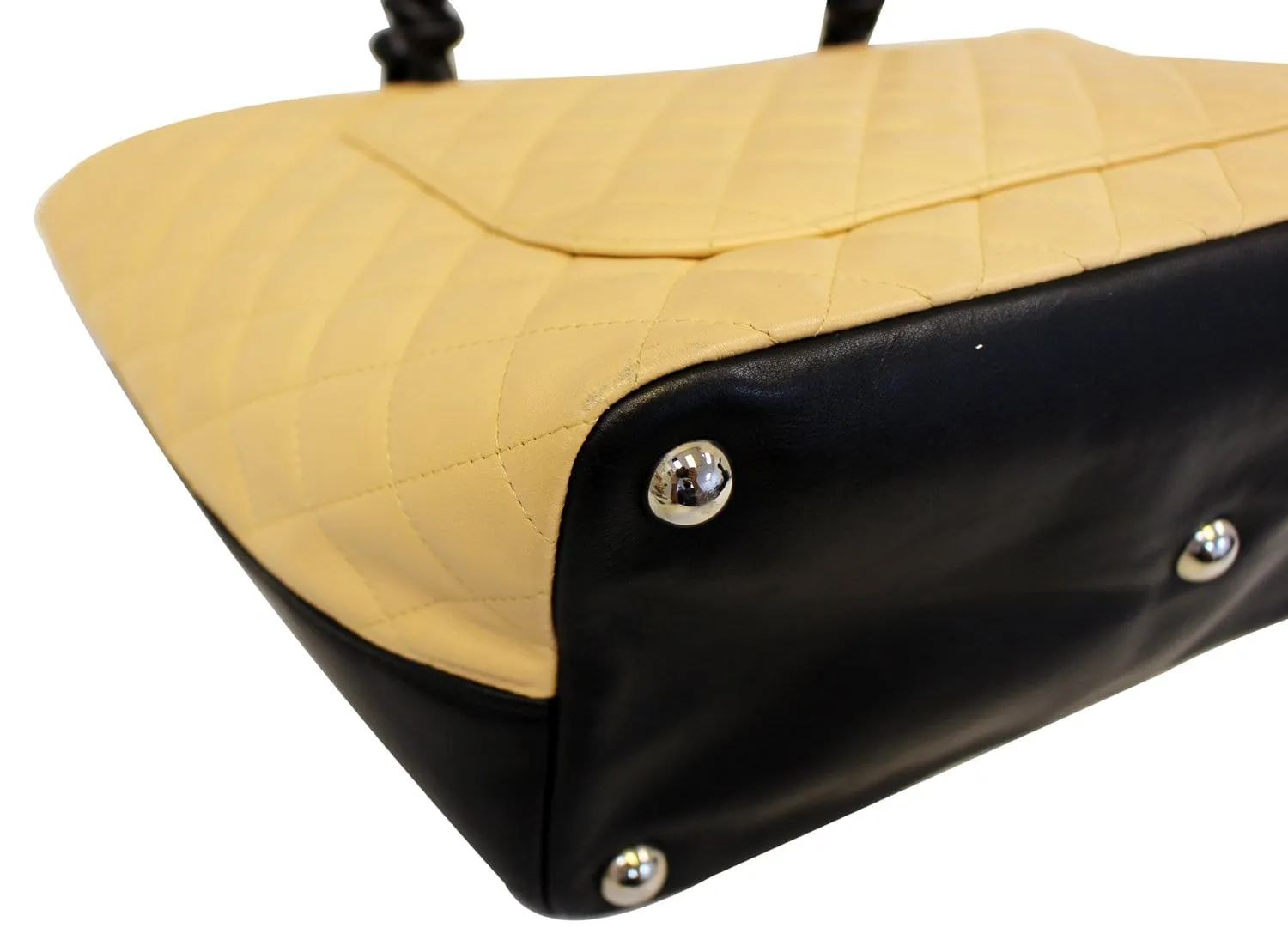 CHANEL Beige Quilted Leather Ligne Cambon Large Tote Bag
