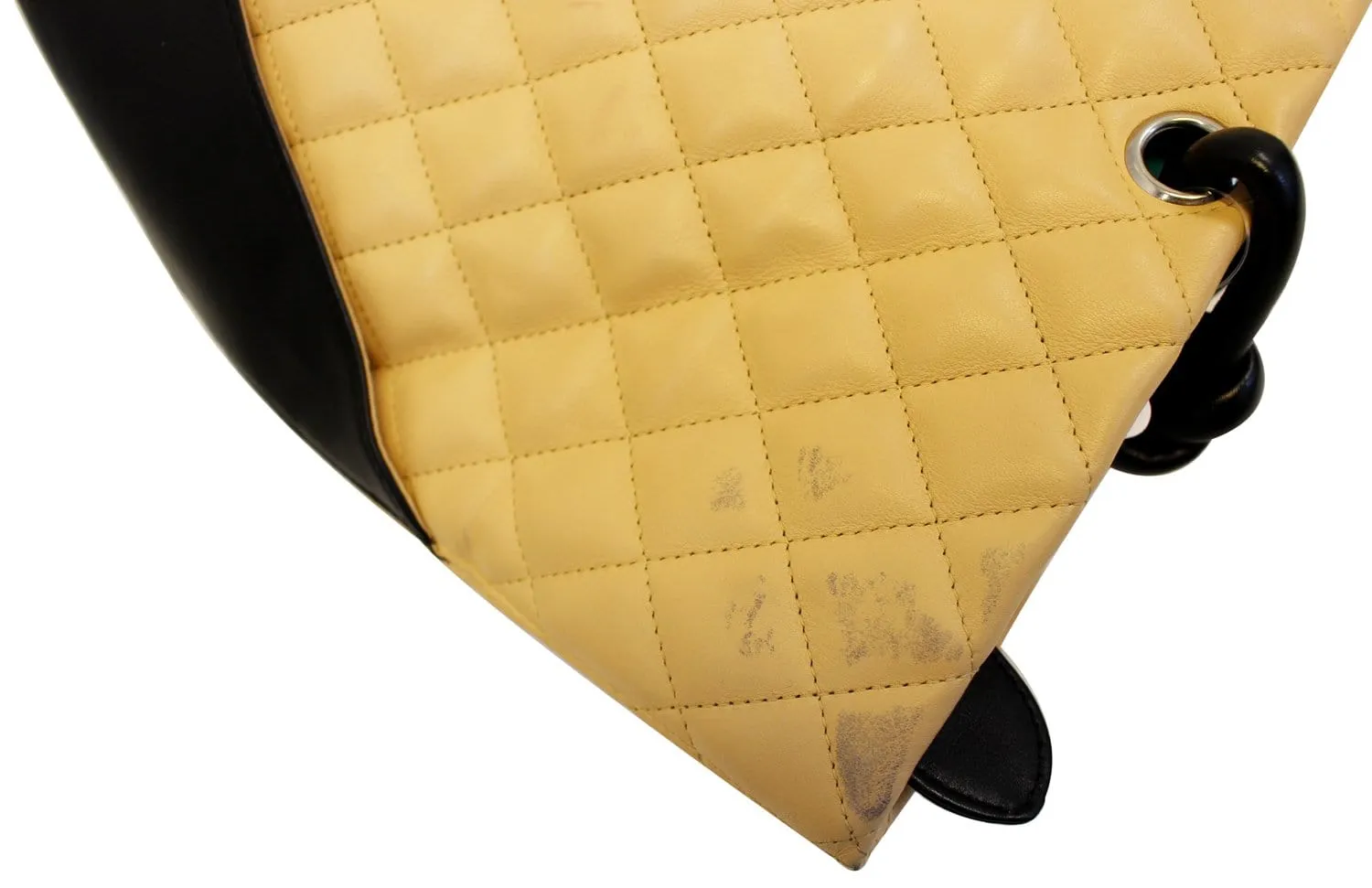 CHANEL Beige Quilted Leather Ligne Cambon Large Tote Bag