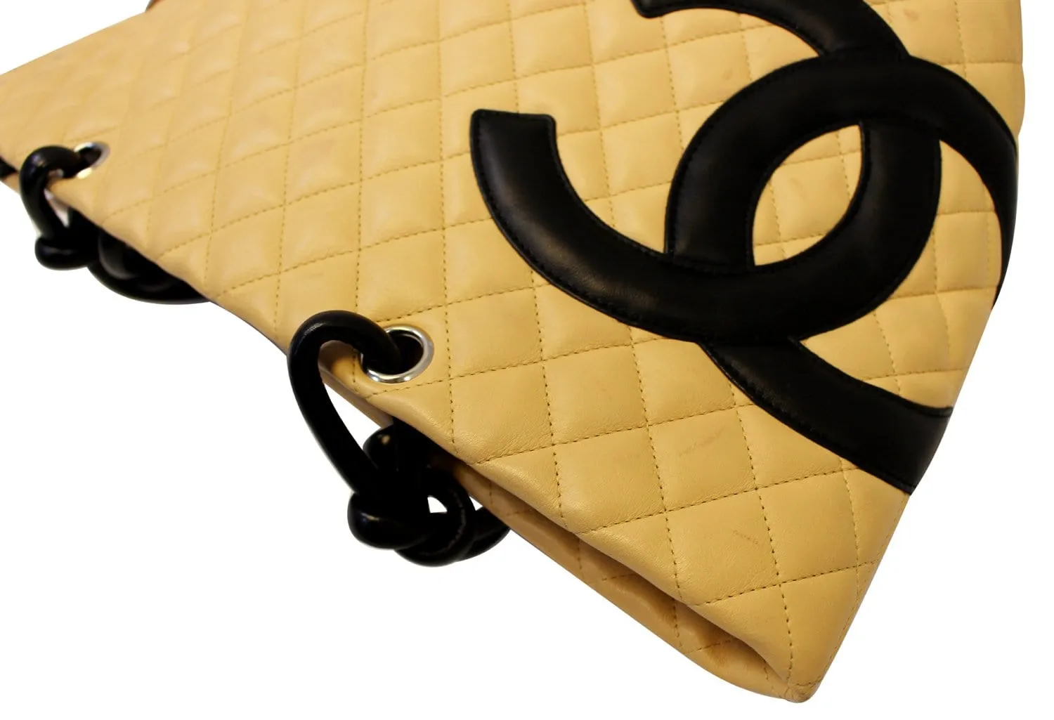 CHANEL Beige Quilted Leather Ligne Cambon Large Tote Bag