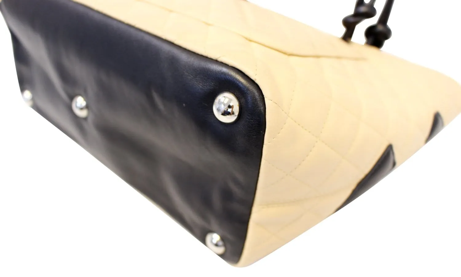CHANEL Beige Quilted Leather Ligne Cambon Large Tote Bag
