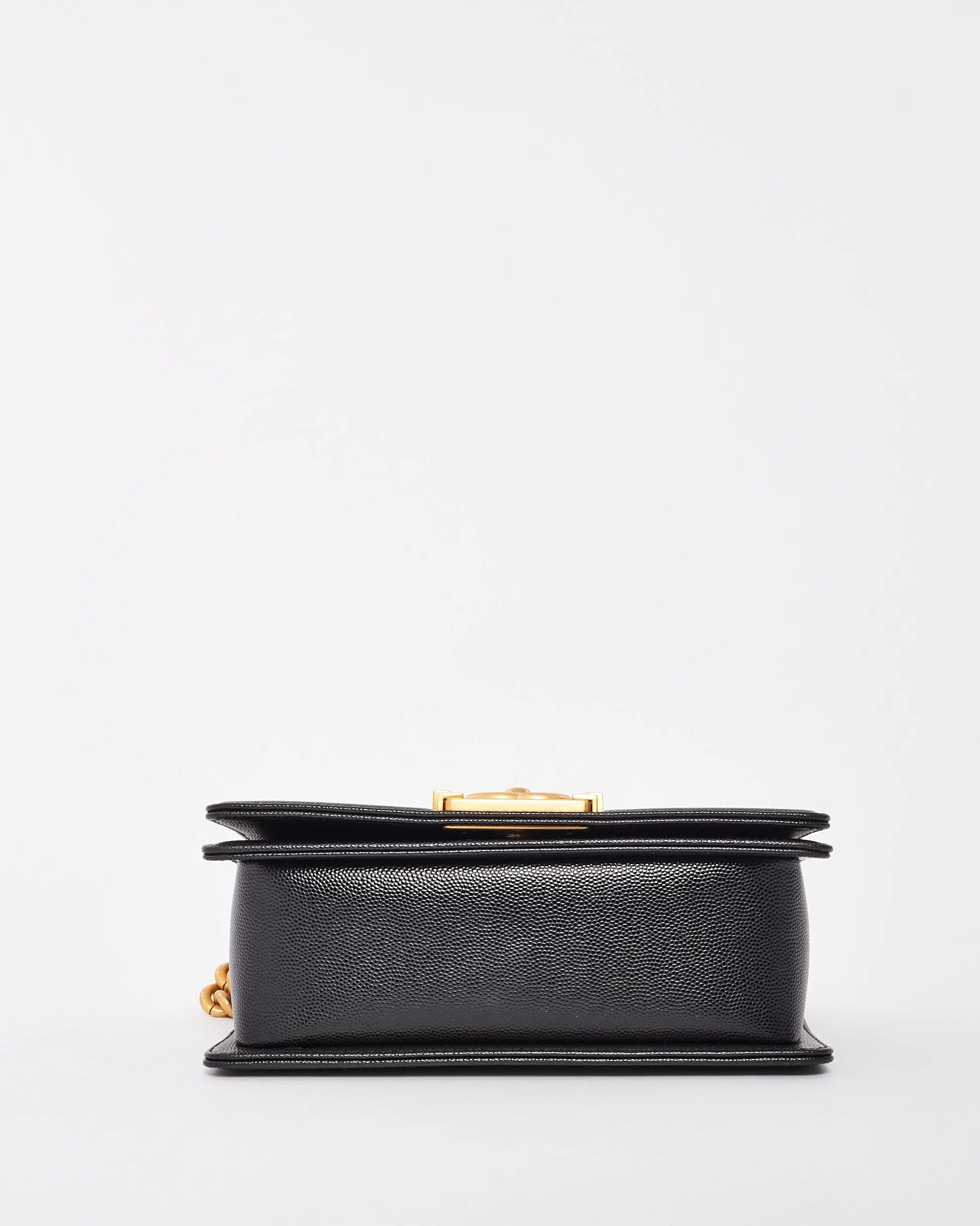 Chanel Black Caviar Leather Quilted Small Boy Bag GHW