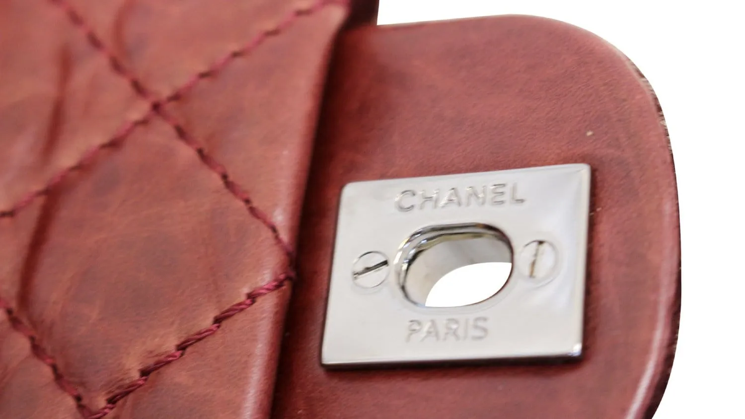 CHANEL Burgundy Quilted Leather Pony Hair Double Flap Shoulder Bag