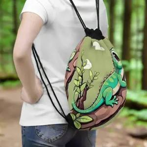 Charming Lizard Drawstring Bag for Trendy Fashion