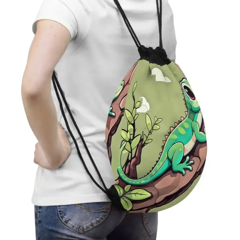 Charming Lizard Drawstring Bag for Trendy Fashion