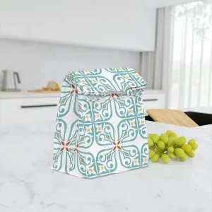 Chic Blocks Pattern Polyester Lunch Bag