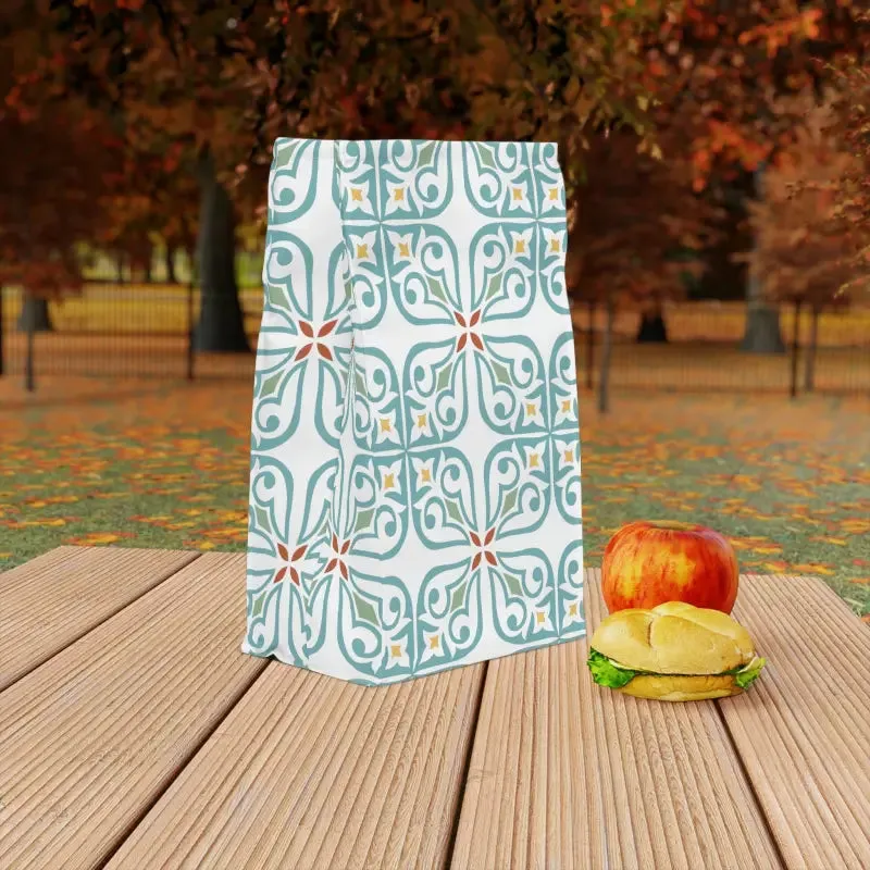 Chic Blocks Pattern Polyester Lunch Bag