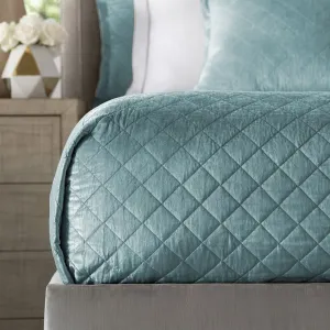Chloe Queen Coverlet / Sea Foam Velvet 96X98
